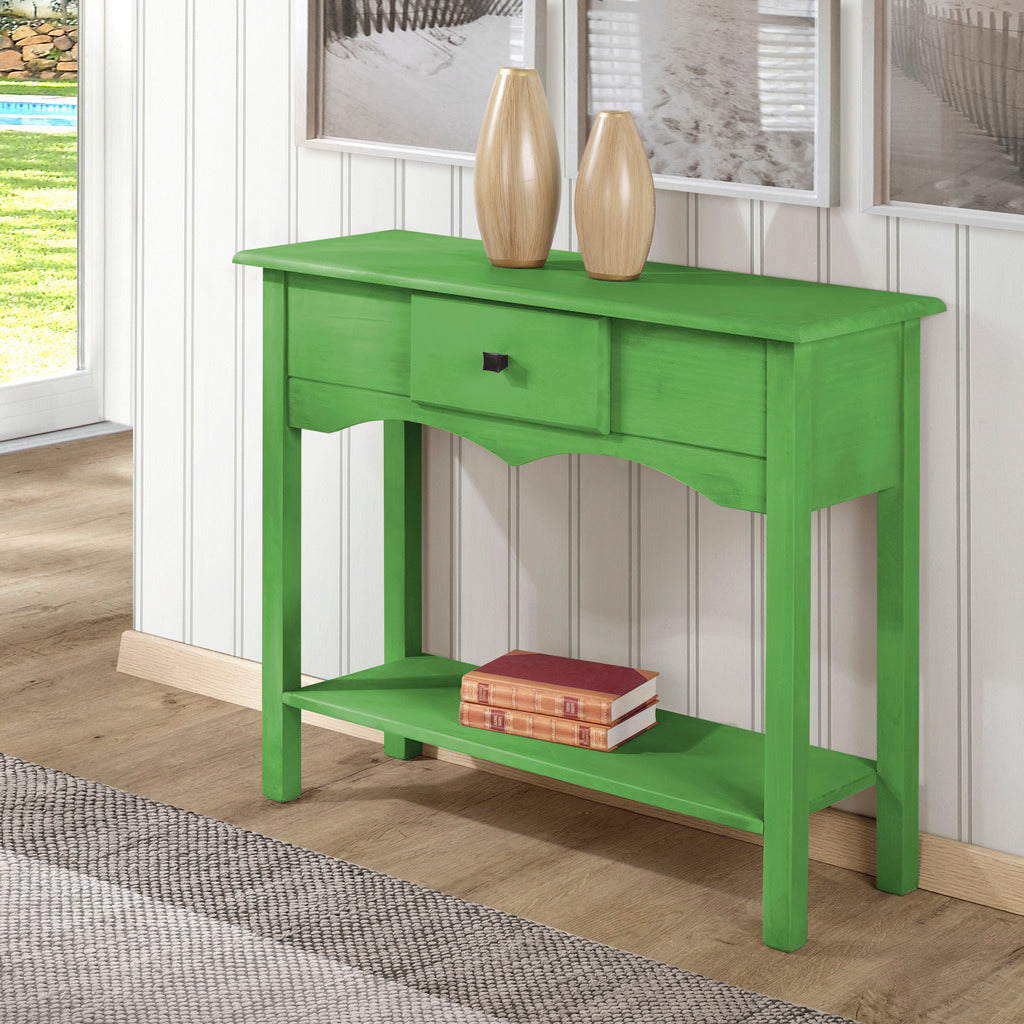Manhattan Comfort Jay 31.49" Tall Sideboard with 1 Full Extension Drawer in Green Wash