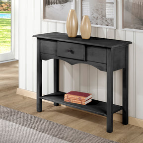 Manhattan Comfort Jay 31.49" Tall Sideboard with 1 Full Extension Drawer in Black Wash