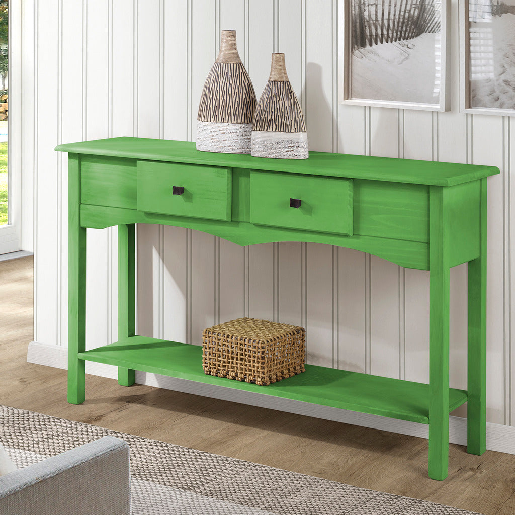 Manhattan Comfort Jay 49.21" Sideboard Entryway with 2 Full Extension Drawers in Green Wash