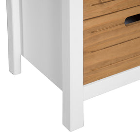Manhattan Comfort Mid-Century Modern-Rustic  4-Drawer Irving 31.49" Tall Dresser  in White and Natural Wood