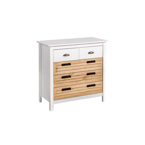 Manhattan Comfort Mid-Century Modern-Rustic 5-Drawer Irving 31.1"  Wide Dresser 2.0 in White and Natural WoodManhattan Comfort-Dresser - - 1
