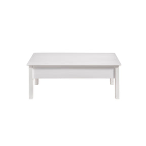 Manhattan Comfort Mid-Century Modern-Rustic  Irving Coffee Table  in White and Natural Wood