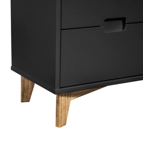 Manhattan Comfort Modern 4-Drawer Glenmore 41.14" Tall Dresser in Dark Grey and Natural Wood