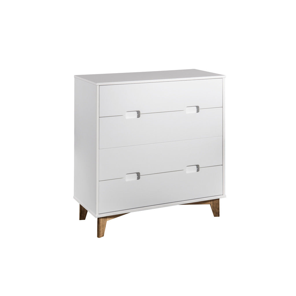 Manhattan Comfort Modern 4-Drawer Glenmore 31.49" Wide Dresser in White and Natural WoodManhattan Comfort-Dresser - - 1