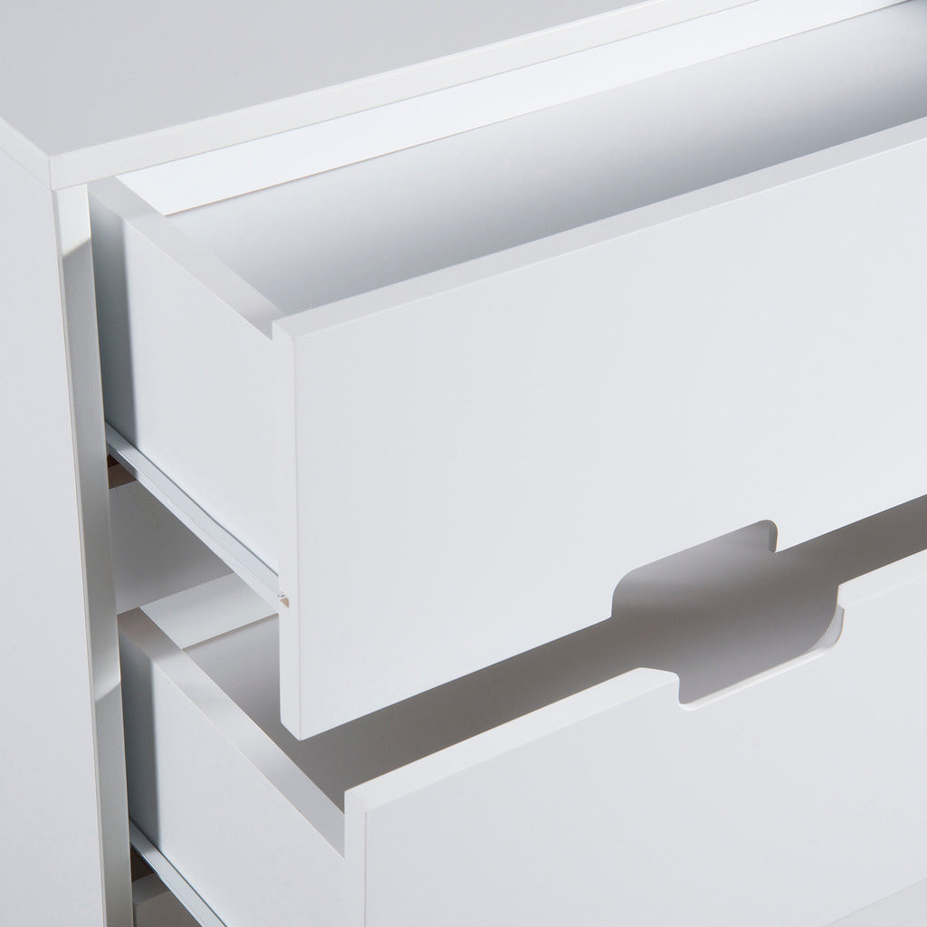 Manhattan Comfort Modern 4-Drawer Glenmore 31.49" Wide Dresser in White and Natural Wood