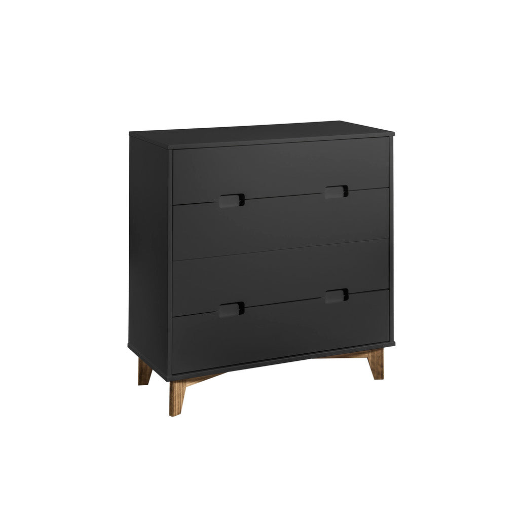 Manhattan Comfort Modern 4-Drawer Glenmore 31.49" Wide Dresser in Dark Grey and Natural WoodManhattan Comfort-Dresser - - 1