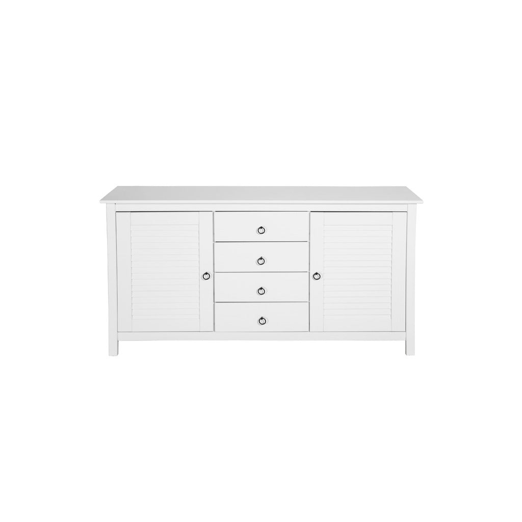 Manhattan Comfort Modern Country 4-Drawer Sullivan 59.05" Dresser Chest in White