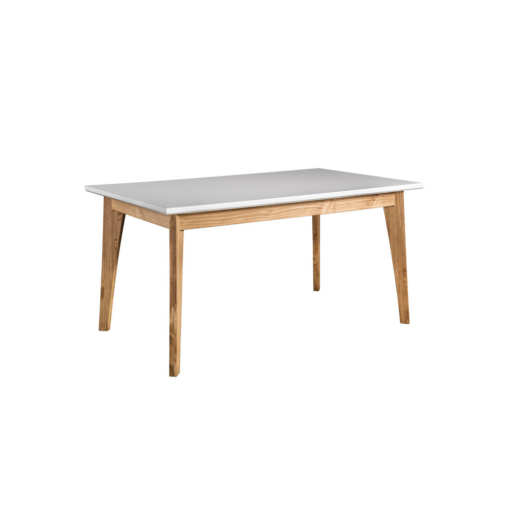 Manhattan Comfort Rustic Mid-Century Modern Jackie 6-Seating Dining Table  in White and Natural WoodManhattan Comfort-Dining Table- - 1