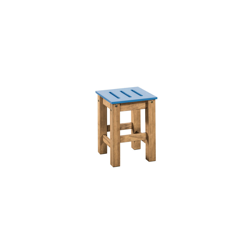 Manhattan Comfort 5-Piece Stillwell 31.5" Square Dining Set  in Blue and Natural Wood