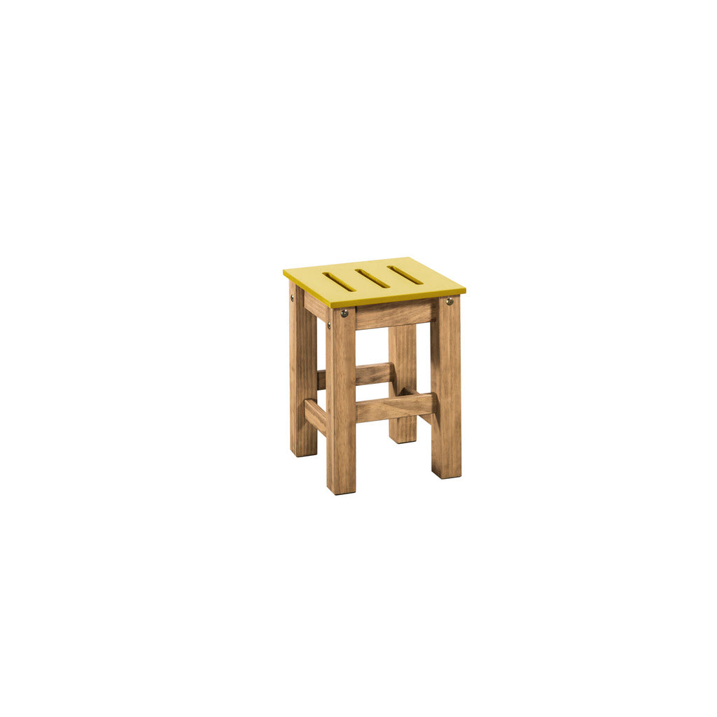 Manhattan Comfort 5-Piece Stillwell 31.5" Square Dining Set  in Yellow and Natural Wood