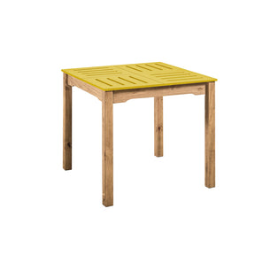 Manhattan Comfort 5-Piece Stillwell 31.5" Square Dining Set  in Yellow and Natural Wood