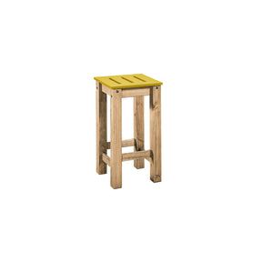 Manhattan Comfort 3-Piece Stillwell 31.5" Bar Kitchen Set  in Yellow and Natural Wood