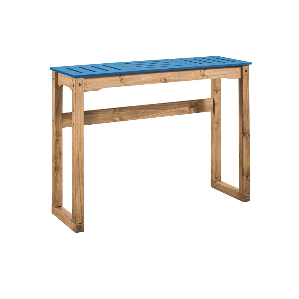 Manhattan Comfort 3-Piece Stillwell 47.3" Bar Kitchen Set  in Blue and Natural Wood