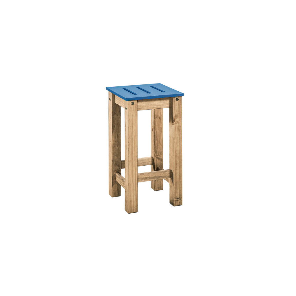 Manhattan Comfort 3-Piece Stillwell 47.3" Bar Kitchen Set  in Blue and Natural Wood