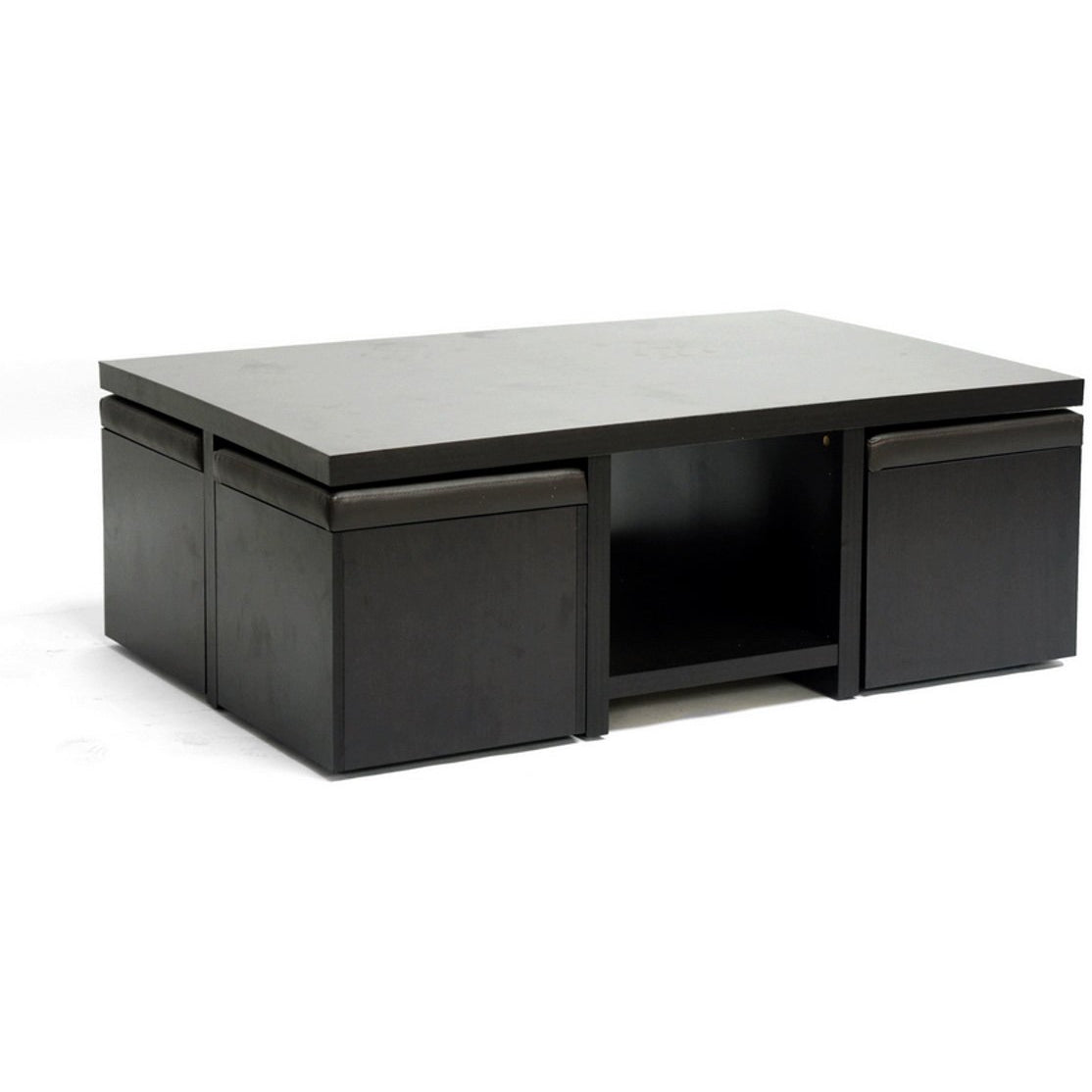Baxton Studio Prescott Modern Table and Stool Set with Hidden Storage Baxton Studio--Minimal And Modern - 1