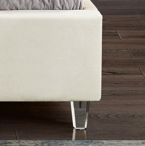 Meridian Furniture Candace Cream Velvet Full Bed