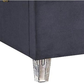Meridian Furniture Candace Grey Velvet Full Bed-Minimal & Modern