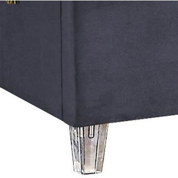Meridian Furniture Candace Grey Velvet King Bed-Minimal & Modern