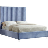 Meridian Furniture Candace Sky Blue Velvet Full BedMeridian Furniture - Full Bed - Minimal And Modern - 1
