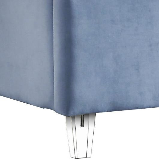 Meridian Furniture Candace Sky Blue Velvet Full Bed-Minimal & Modern