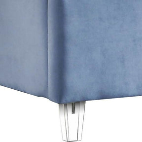 Meridian Furniture Candace Sky Blue Velvet Queen Bed-Minimal & Modern