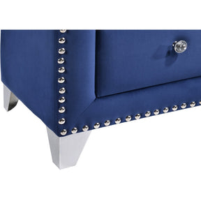 Meridian Furniture Caroline Navy Velvet Chest-Minimal & Modern