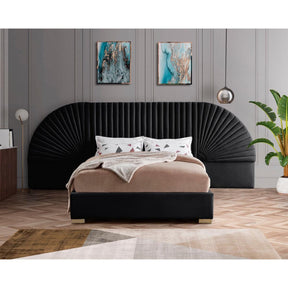 Meridian Furniture Cleo Black Velvet King Bed (3 Boxes)