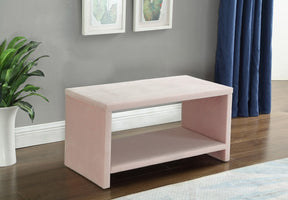 Meridian Furniture Cleo Pink Velvet Night Stand
