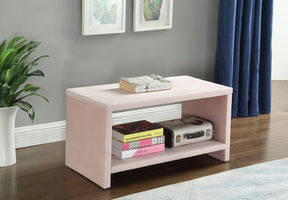 Meridian Furniture Cleo Pink Velvet Night Stand