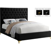 Meridian Furniture Cruz Black Velvet Full BedMeridian Furniture - Full Bed - Minimal And Modern - 1