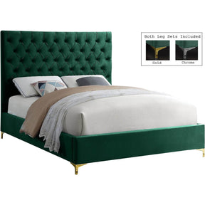 Meridian Furniture Cruz Green Velvet Full BedMeridian Furniture - Full Bed - Minimal And Modern - 1