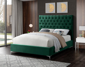 Meridian Furniture Cruz Green Velvet Full Bed