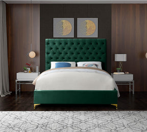 Meridian Furniture Cruz Green Velvet King Bed