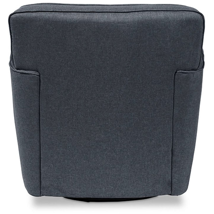 Baxton Studio Canberra Modern Retro Contemporary Grey Fabric Upholstered Button-tufted Swivel Lounge Chair with Arms Baxton Studio-chairs-Minimal And Modern - 5