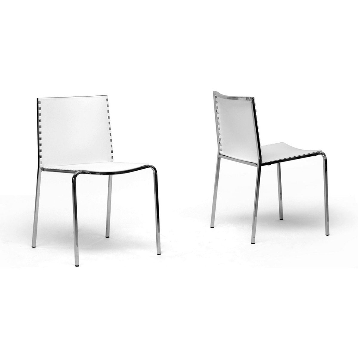 Baxton Studio Gridley White Plastic Modern Dining Chair  (Set of 2) Baxton Studio-dining chair-Minimal And Modern - 1