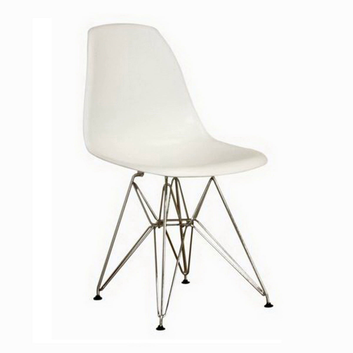 Baxton Studio Azzo White Plastic Mid-Century Modern Side Chair  (Set of 2) Baxton Studio-dining chair-Minimal And Modern - 1