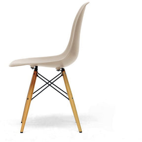 Baxton Studio Azzo Beige Plastic Mid-Century Modern Shell Chair (Set of 2) Baxton Studio-dining chair-Minimal And Modern - 3