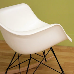 Baxton Studio Dario White Plastic Mid-Century Modern Rocking Chair Baxton Studio-chairs-Minimal And Modern - 3