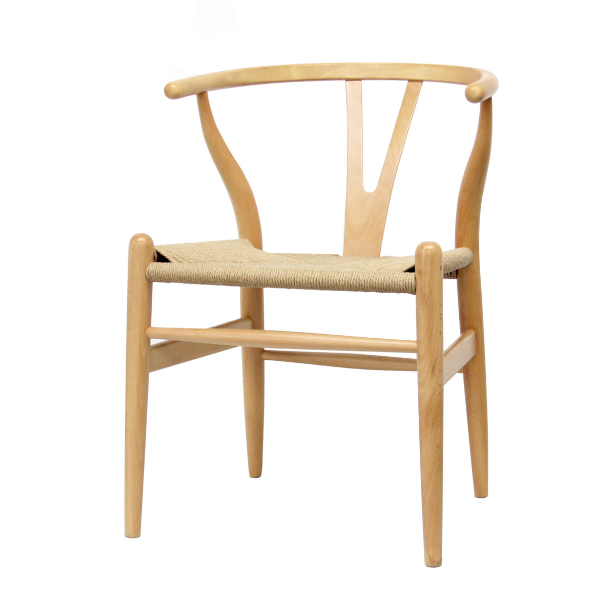 Baxton Studio Mid-Century Modern Wishbone Chair - Natural Wood Y Chair (Set of 2) Baxton Studio-chairs-Minimal And Modern - 1
