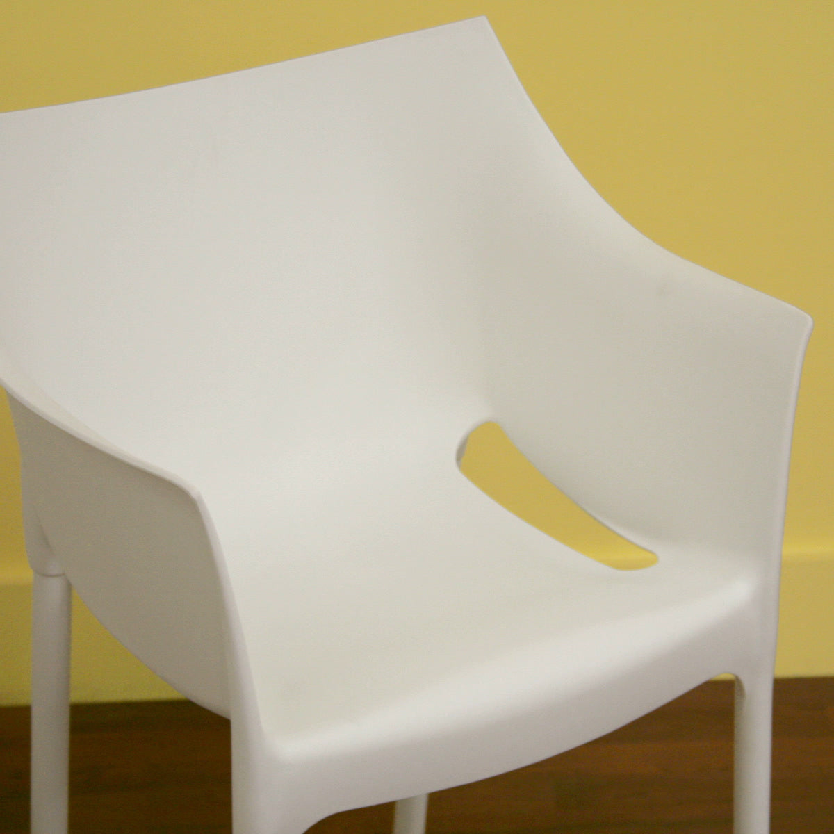 Baxton Studio White Molded Plastic Arm Chair (Set of 2) Baxton Studio-dining chair-Minimal And Modern - 3