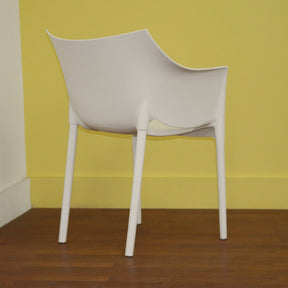 Baxton Studio White Molded Plastic Arm Chair (Set of 2) Baxton Studio-dining chair-Minimal And Modern - 4
