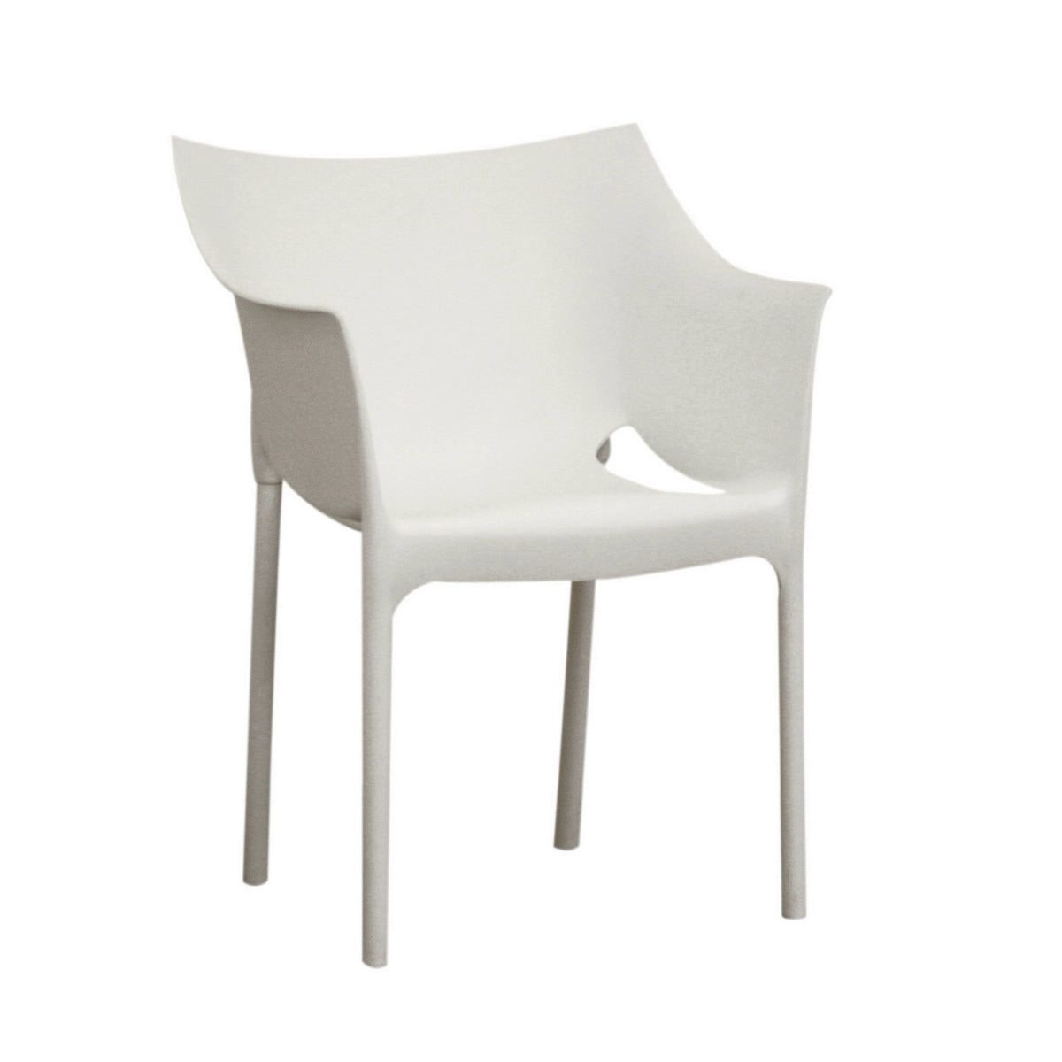 Baxton Studio White Molded Plastic Arm Chair (Set of 2) Baxton Studio-dining chair-Minimal And Modern - 1