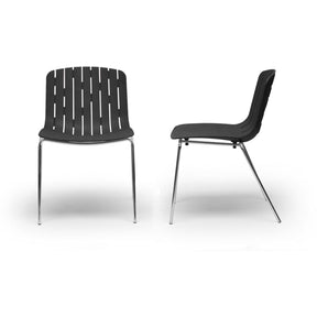 Baxton Studio Florissa Black Plastic Modern Dining Chair (Set of 2) Baxton Studio-dining chair-Minimal And Modern - 2