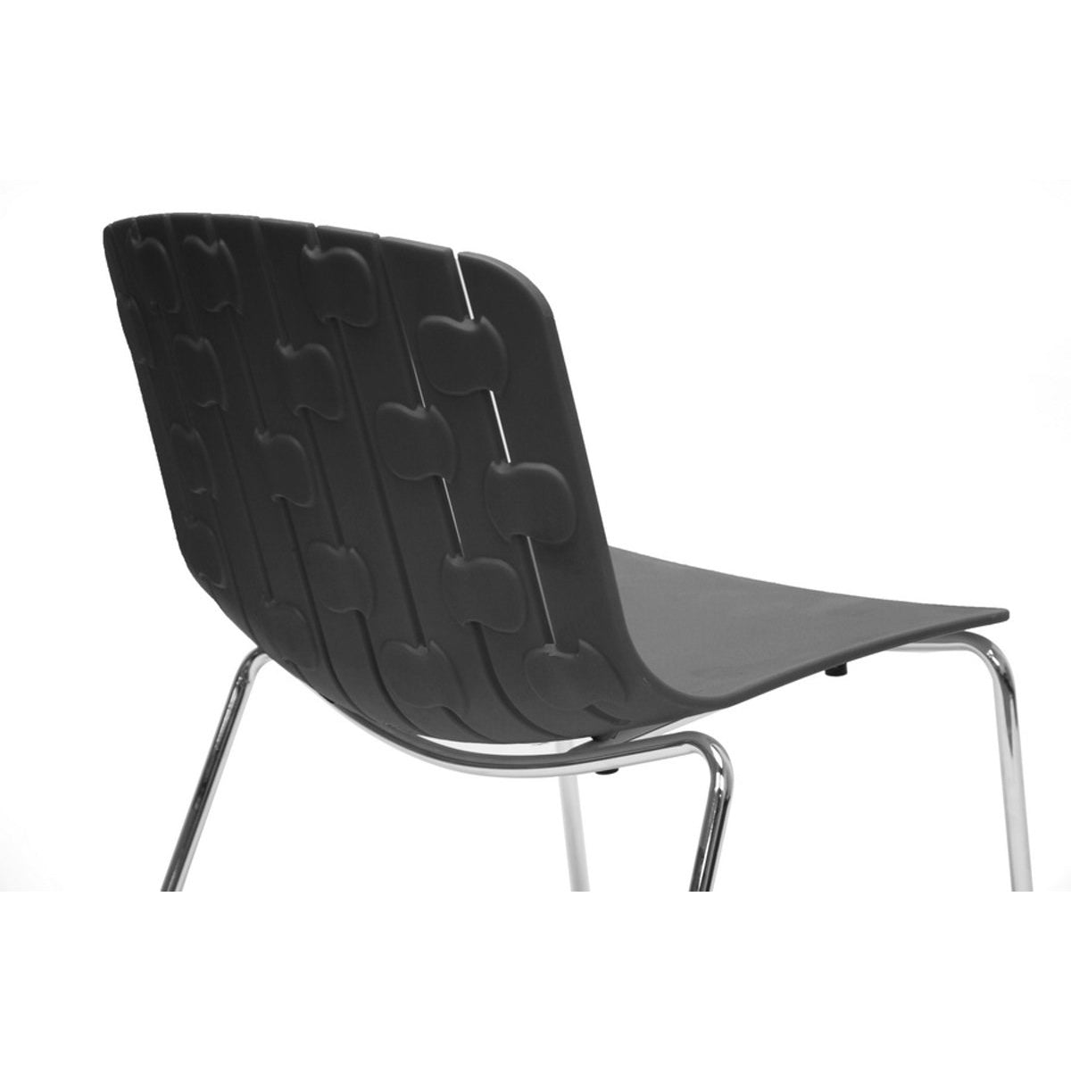 Baxton Studio Florissa Black Plastic Modern Dining Chair (Set of 2) Baxton Studio-dining chair-Minimal And Modern - 3