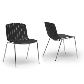 Baxton Studio Florissa Black Plastic Modern Dining Chair (Set of 2) Baxton Studio-dining chair-Minimal And Modern - 1