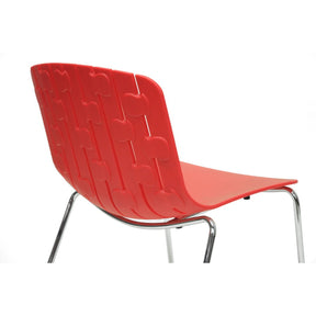 Baxton Studio Florissa Red Plastic Modern Dining Chair (Set of 2) Baxton Studio-dining chair-Minimal And Modern - 3