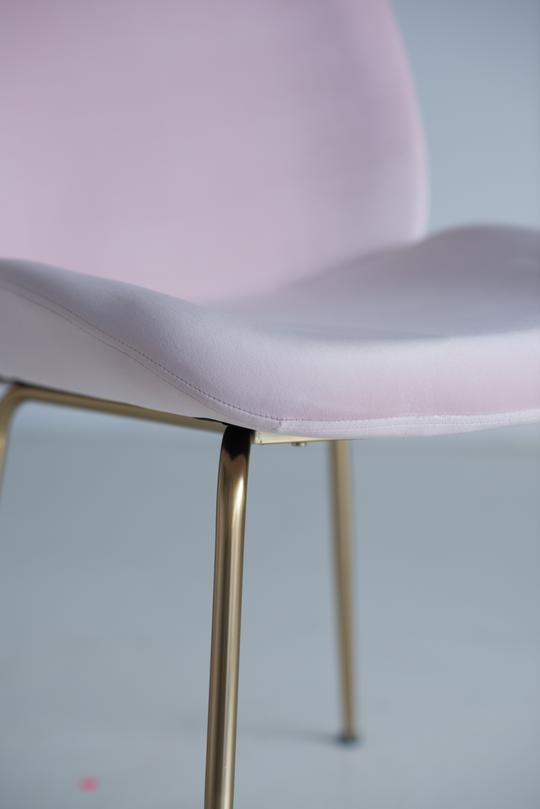 Edloe Finch Verona Dining Chair in Blush Pink Velvet, Set of 2 - EF-ZX-DC013P
