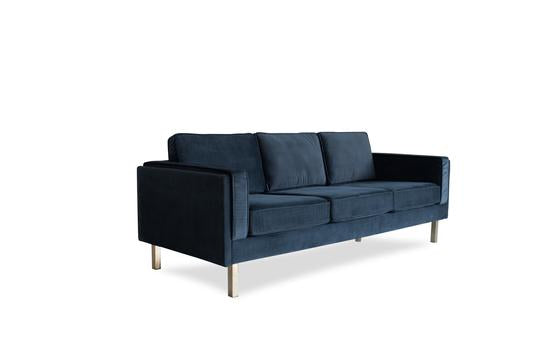 Edloe Finch Lexington Mid-Century Modern Velvet Sofa, Dark Grey Velvet - EF-Z1-3S008DG