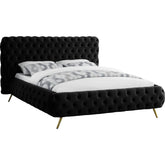 Meridian Furniture Delano Black Velvet King BedMeridian Furniture - King Bed - Minimal And Modern - 1
