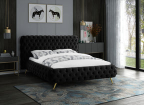 Meridian Furniture Delano Black Velvet King Bed